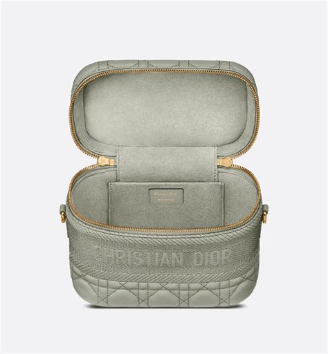 Small DiorTravel Vanity Case Gray Stone Cannage .